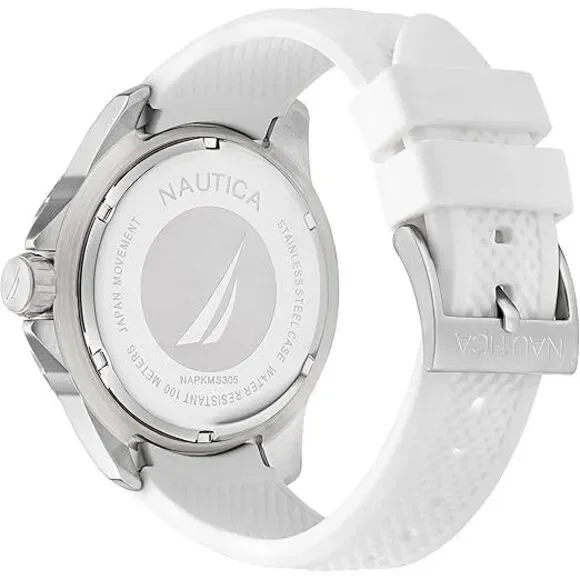 Nautica Koh May Bay White Silicone Mens Watch